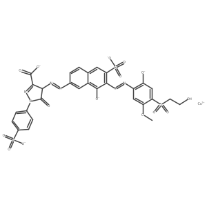 Cuprate(3-), [4,5-dihydro-4-[[8-(hydroxy-kappaO)-7-[[2-(hydroxy-kappaO)-4-[(2-hydroxyethyl)sulfonyl]-5-methoxyphenyl]diazenyl-kappaN1]-6-sulfo-2-naphthalenyl]diazenyl]-5-oxo-1-(4-sulfophenyl)-1H-pyrazole-3-carboxylato(5-)]- Structure