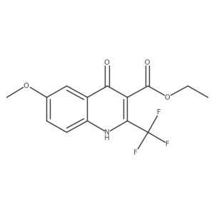 Ethyl 4-hydroxy-6-methoxy-2-(trifluoromethyl)-3-quinolinecarboxylate结构式