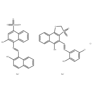 Disodium (4-((5-chloro-2-hydroxyphenyl)azo)naphth(2,1-d)-1,3-oxathiol-5-ol 3,3-dioxidato(2-))(3-hydroxy-4-((2-hydroxy-1-naphthyl)azo)naphthalene-1-sulphonato(3-))chromate(2-) Structure