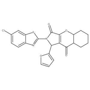 2-(6-chloro-1,3-benzothiazol-2-yl)-1-(furan-2-yl)-4a,5,6,7,8,8a-hexahydro-1H-chromeno[2,3-c]pyrrole-3,9-dione Structure
