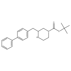 3-Biphenyl-4-ylmethyl-piperazine-1-carboxylic acid tert-butyl ester结构式