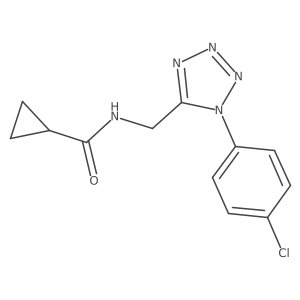 N-((1-(4-chlorophenyl)-1H-tetrazol-5-yl)methyl)cyclopropanecarboxamide结构式