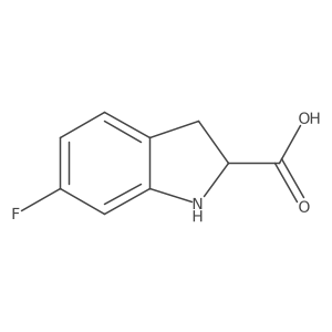 6-fluoro-2,3-dihydro-1H-indole-2-carboxylic acid结构式