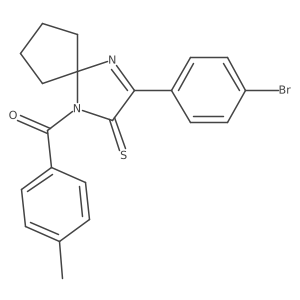 3-(4-Bromophenyl)-1-(4-methylbenzoyl)-1,4-diazaspiro[4.4]non-3-ene-2-thione结构式