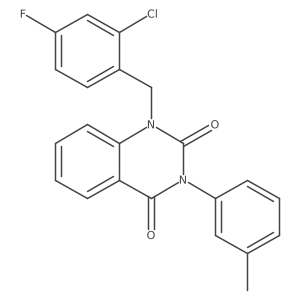 1-(2-chloro-4-fluorobenzyl)-3-(m-tolyl)quinazoline-2,4(1H,3H)-dione结构式