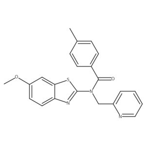 N-(6-methoxybenzo[d]thiazol-2-yl)-4-methyl-N-(pyridin-2-ylmethyl)benzamide结构式
