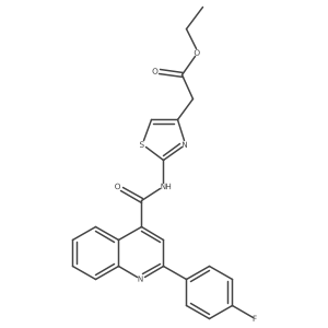 Ethyl [2-({[2-(4-fluorophenyl)quinolin-4-yl]carbonyl}amino)-1,3-thiazol-4-yl]acetate Structure