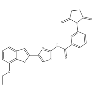 3-(2,5-dioxopyrrolidin-1-yl)-N-(4-(7-ethoxybenzofuran-2-yl)thiazol-2-yl)benzamide结构式
