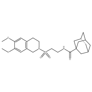 N-{2-[(6,7-dimethoxy-1,2,3,4-tetrahydroisoquinolin-2-yl)sulfonyl]ethyl}adamantane-1-carboxamide结构式