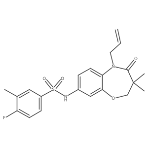 N-(5-allyl-3,3-dimethyl-4-oxo-2,3,4,5-tetrahydrobenzo[b][1,4]oxazepin-8-yl)-4-fluoro-3-methylbenzenesulfonamide结构式