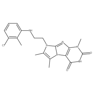 8-(2-((3-chloro-2-methylphenyl)amino)ethyl)-1,6,7-trimethyl-1H-imidazo[2,1-f]purine-2,4(3H,8H)-dione结构式