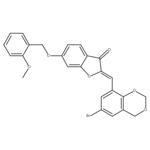 (2Z)-2-[(6-bromo-4H-1,3-benzodioxin-8-yl)methylidene]-6-[(2-methoxybenzyl)oxy]-1-benzofuran-3(2H)-one结构式