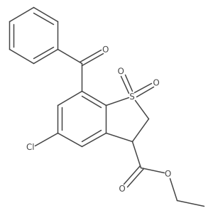 Ethyl 7-benzoyl-5-chloro-2,3-dihydro-1,1-dioxobenzothiophene-3-carboxylate结构式