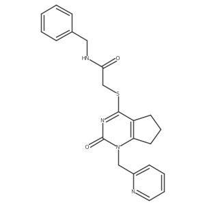 N-benzyl-2-((2-oxo-1-(pyridin-2-ylmethyl)-2,5,6,7-tetrahydro-1H-cyclopenta[d]pyrimidin-4-yl)thio)acetamide结构式