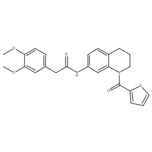 2-(3,4-dimethoxyphenyl)-N-[1-(thiophene-2-carbonyl)-1,2,3,4-tetrahydroquinolin-7-yl]acetamide Structure