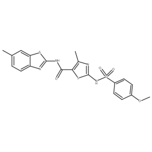 5-Thiazolecarboxamide, 2-[[(4-methoxyphenyl)sulfonyl]amino]-4-methyl-N-(6-methyl-2-benzothiazolyl)- Structure