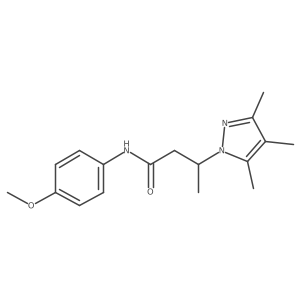 N-(4-methoxyphenyl)-3-(3,4,5-trimethyl-1H-pyrazol-1-yl)butanamide Structure