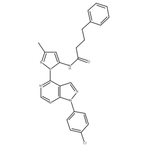 N-{1-[1-(4-chlorophenyl)-1H-pyrazolo[3,4-d]pyrimidin-4-yl]-3-methyl-1H-pyrazol-5-yl}-4-phenylbutanamide Structure