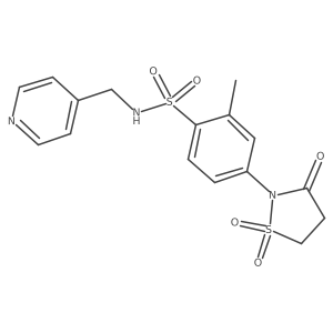 4-(1,1-dioxido-3-oxoisothiazolidin-2-yl)-2-methyl-N-(pyridin-4-ylmethyl)benzenesulfonamide结构式