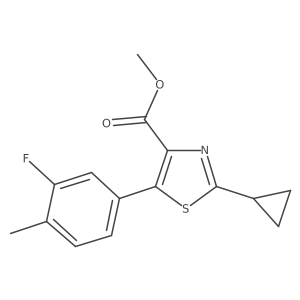 2-Cyclopropyl-5-(3-fluoro-4-methyl-phenyl)-thiazole-4-carboxylic Acid Methyl Ester结构式