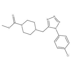 COC(=O)N1CCN(Cc2nnnn2-c2ccc(Cl)cc2)CC1结构式