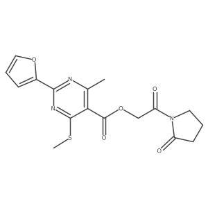 [2-Oxo-2-(2-oxopyrrolidin-1-yl)ethyl] 2-(furan-2-yl)-4-methyl-6-methylsulfanylpyrimidine-5-carboxylate Structure