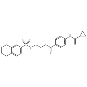 4-(cyclopropanecarboxamido)-N-(2-(5,6,7,8-tetrahydronaphthalene-2-sulfonamido)ethyl)benzamide Structure