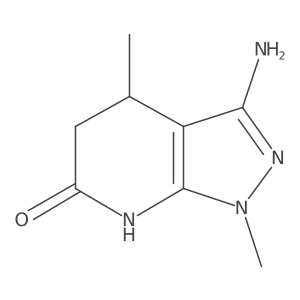 3-amino-1,4-dimethyl-1,4,5,7-tetrahydro-6H-pyrazolo[3,4-b]pyridin-6-one结构式