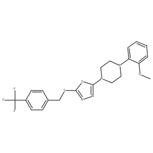 2-(4-(2-Methoxyphenyl)piperazin-1-yl)-5-((4-(trifluoromethyl)benzyl)thio)-1,3,4-thiadiazole Structure