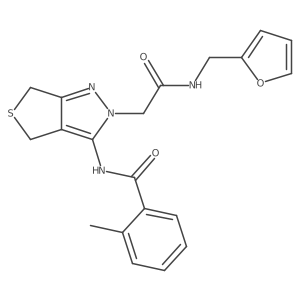 N-[2-({[(furan-2-yl)methyl]carbamoyl}methyl)-2H,4H,6H-thieno[3,4-c]pyrazol-3-yl]-2-methylbenzamide结构式