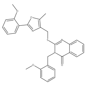 3-(2-methoxybenzyl)-2-(((2-(2-methoxyphenyl)-5-methyloxazol-4-yl)methyl)thio)quinazolin-4(3H)-one结构式