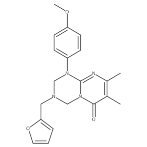 3-(furan-2-ylmethyl)-1-(4-methoxyphenyl)-7,8-dimethyl-1,2,3,4-tetrahydro-6H-pyrimido[1,2-a][1,3,5]triazin-6-one结构式