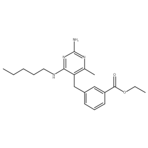 [3-(2-Amino-4-methyl-6-pentylamino-pyrimidin-5-ylmethyl)]-benzoic acid ethyl ester结构式