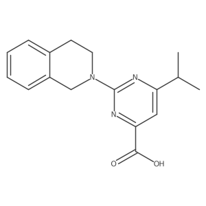 CC(C)c1cc(C(=O)O)nc(N2CCc3ccccc3C2)n1结构式