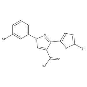 3-(5-bromothiophen-2-yl)-1-(3-chlorophenyl)-1H-pyrazole-4-carboxylic acid Structure