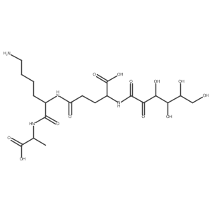 D-Alanine, N-[N2-(N-L-ribo-2-hexulosonoyl-D-I(3)-glutamyl)-L-lysyl]- Structure