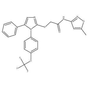 N-(5-methylisoxazol-3-yl)-2-((5-phenyl-1-(4-(trifluoromethoxy)phenyl)-1H-imidazol-2-yl)thio)acetamide Structure