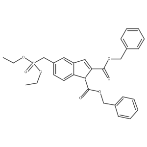 Dibenzyl 5-((diethoxyphosphoryl)methyl)-1H-indole-1,2-dicarboxylate结构式