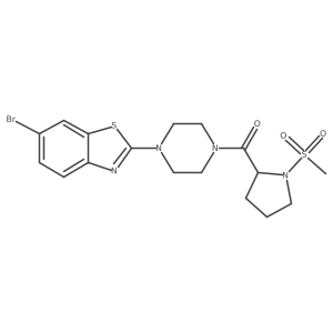 [4-(6-Bromo-2-benzothiazolyl)-1-piperazinyl][1-(methylsulfonyl)-2-pyrrolidinyl]methanone结构式
