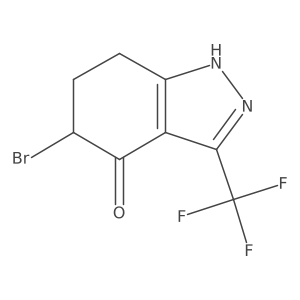 5-Bromo-3-trifluoromethyl-1,5,6,7-tetrahydro-indazol-4-one结构式