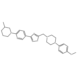 1-(4-Methoxyphenyl)-4-({3-[6-(3-methylpiperidin-1-yl)pyridin-3-yl]-1,2,4-oxadiazol-5-yl}methyl)piperazine结构式