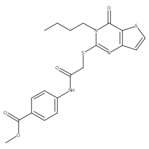 Methyl 4-({[(3-butyl-4-oxo-3,4-dihydrothieno[3,2-d]pyrimidin-2-yl)sulfanyl]acetyl}amino)benzoate Structure