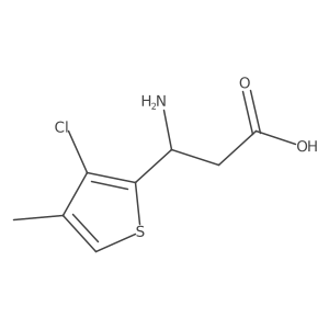 3-Amino-3-(3-chloro-4-methylthiophen-2-yl)propanoic acid结构式