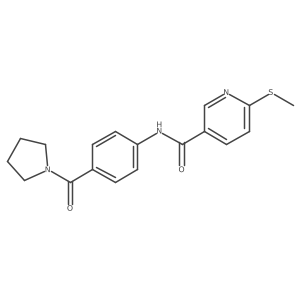 6-(methylsulfanyl)-N-[4-(pyrrolidine-1-carbonyl)phenyl]pyridine-3-carboxamide Structure