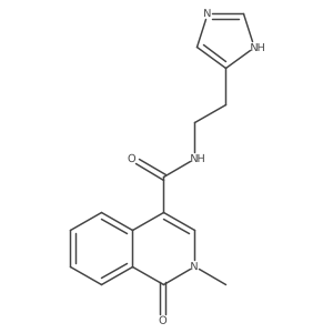 N-[2-(1H-imidazol-4-yl)ethyl]-2-methyl-1-oxo-1,2-dihydroisoquinoline-4-carboxamide结构式