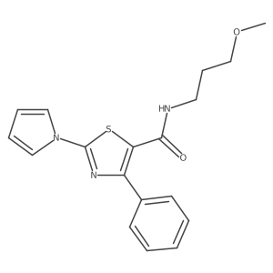 N-(3-methoxypropyl)-4-phenyl-2-(1H-pyrrol-1-yl)-1,3-thiazole-5-carboxamide Structure