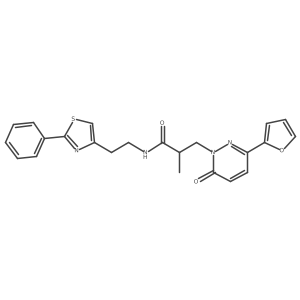 3-(3-(furan-2-yl)-6-oxopyridazin-1(6H)-yl)-2-methyl-N-(2-(2-phenylthiazol-4-yl)ethyl)propanamide Structure
