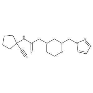 N-(1-cyanocyclopentyl)-2-{2-[(1H-pyrazol-1-yl)methyl]morpholin-4-yl}acetamide Structure
