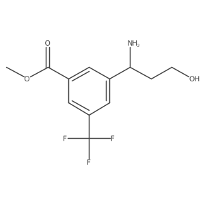 methyl 3-[(1S)-1-amino-3-hydroxypropyl]-5-(trifluoromethyl)benzoate结构式
