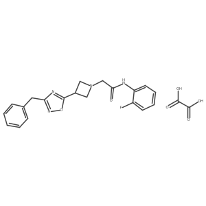 2-(3-(3-benzyl-1,2,4-oxadiazol-5-yl)azetidin-1-yl)-N-(2-fluorophenyl)acetamide oxalate结构式